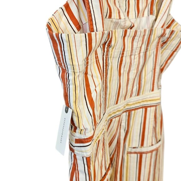 Anthropologie Maeve The Portside Button Front Sleeveless Striped Jumpsuit, 14 - Picture 6 of 11